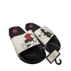 NEW! Disney Mickey Minnie Mouse Kissing Slides Sandals Women's Size 11